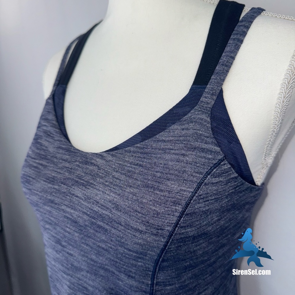 1139 lululemon Run For Gold Tank - Size 6 - Heathered Deep Navy - Picture 4 of 15